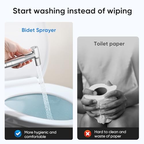 Arofa Handheld Bidet Sprayer for Toilet - 3 Pack Bidets Faucet for Existing Toilets Cloth Diaper Jet Sprayer, Stainless Steel Muslim Shower with Bidet Hose for Feminine Wash