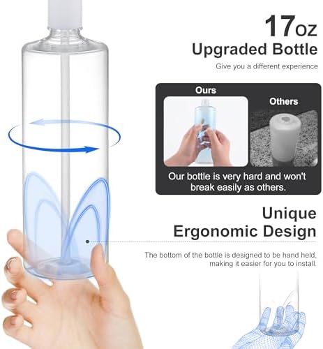 GAGALIFE Built in Sink Soap Dispenser or Lotion Dispenser for Kitchen Sink, Brushed Gold ABS Pump Head, with 17 Ounce Large PET Soap Bottle