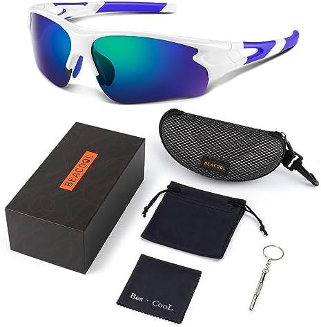 BEACOOL Polarized Sports Sunglasses for Men Women Youth Baseball Fishing Cycling Running Golf Motorcycle Tac Glasses UV400