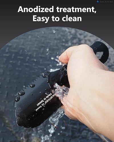 NACETURE Ultralight Backpacking Trowel Aluminum Shovel Small Potty Multitool with Longer Handle Design Essential for Hiking, Camping and Survival Bags(Black 1 Pack)