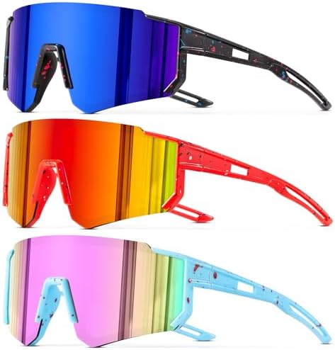3PACK Kids Sunglasses Polarized Youth Baseball Sunglasses Boys Girls Softball Cycling UV400 Protection Goggles