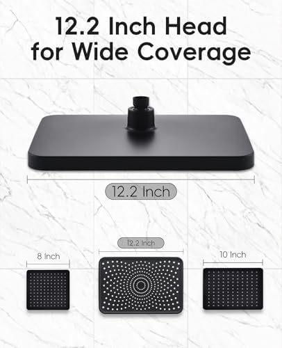 Premium 12.2" Rain Shower Head with Handheld Spray, Updated High Pressure Rainfall Shower Head with Handheld Combo, Large Rain Overhead Waterfall Showerheads | Anti-Clog Nozzles | Air-in Tech