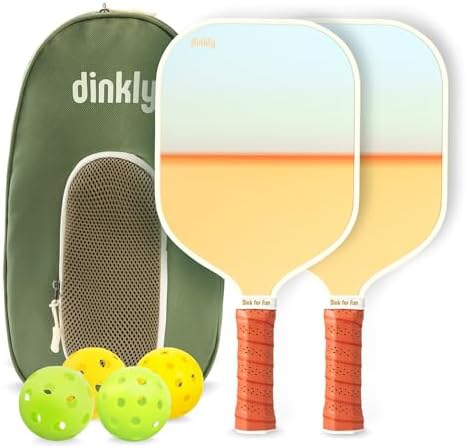 Pickleball Paddles Set of 2/4- USAPA Approved Graphite/Fiberglass Pickleball Racket, 2 Pickleball Rackets, 4 Balls and 1 Portable Carry Bag, Aesthetic Pickle Ball Set for Men Women Beginners