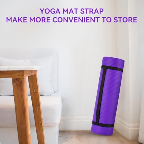 Yoga Mat, 1/2-Inch Extra Thick High Density Exercise Mat, Anti-Tear Exercise Yoga Mat with Carrying Strap, Suitable for Various Yoga Exercises