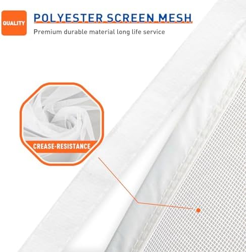 MAGZO Magnetic Screen Door Fit Door Size 36 x 96 Inches, Actual Screen Size 38 x 97 Inch Side Opening Screen Mesh with Hook&Loop Full Frame-White