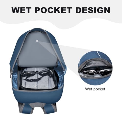 MIYCOO Backpack - Ultra Lightweight Packable Backpack for Travel Camping, 45L Hiking Back Pack Waterproof Foldable Daypack for Men Women Blue