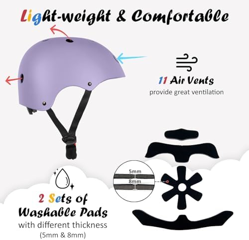 Kids Bike Helmet, Adjustable and Multi-Sport, from Toddler to Youth, 3 Sizes