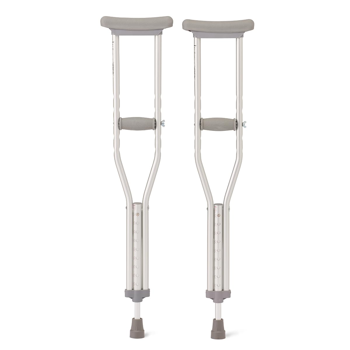 Medline Aluminum Crutches for Kids, Adults & Seniors, Walking Aid, 300 LB Weight Capacity,1 Pair, Fitting 5'2" - 5'10"