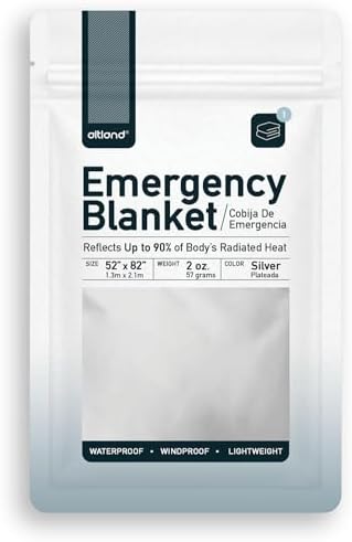 Altland 50 Pack of Emergency Blankets - Bulk Heat Reflective Blankets for Winter Survival Kits, Disaster Preparedness, Cold Weather Camping, and Homeless Care Packages