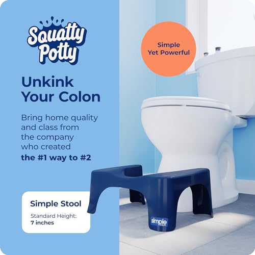 Squatty Potty Simple Bathroom Toilet Stool, Galaxy Blue 7", Ergonomic Stool – Posture-Enhancing Bathroom Footrest for Improved Digestion & Constipation Relief