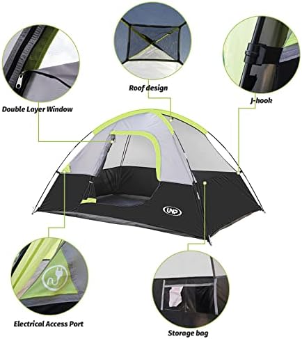 Camping Tent 2 Person, Waterproof Windproof Tent with Rainfly Easy Set up-Portable Dome Tents for Camping…