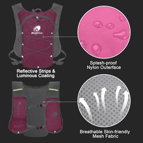 Small Water Backpack, Festival Hydration Vest, Hydro Pack with 2L Water Bladder, Lightweight Hydropack Running Water Vest for Women Men Runners Hiking Camping Biking Climbing