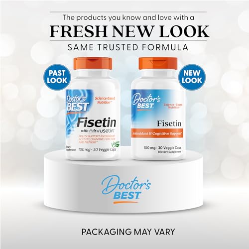 Doctor's Best Fisetin with Novusetin, Non-GMO, Vegan, Gluten & Soy Free, 100 mg, 30 Count