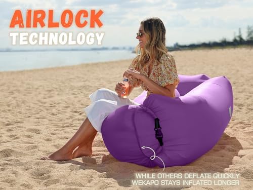 WEKAPO Inflatable Lounger Air Sofa Hammock-Portable,Water Proof& Anti-Air Leaking Design-Ideal Couch for Backyard Beach Traveling Camping Picnics & Music Festivals