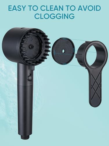 Cobbe Filtered Shower Head with Handheld, High Pressure 5-mode Showerhead with Filters, Built-in Power Wash for Hard Water - Remove Chlorine - Reduces Dry Itchy Skin, Matte Black
