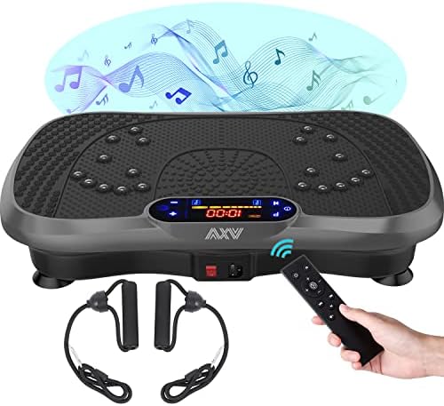 AXV Vibration Plate Fitness Platform Exercise Machine Vibrating Lymphatic Drainage Shaking Full Body Shaker Workout Vibrate Stand Shake Board Sport Gym for Weight Loss Fat Burner for Women Men