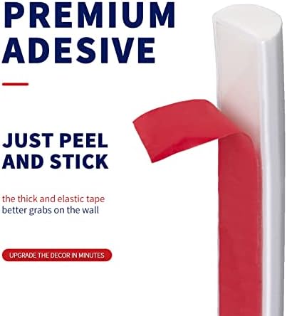 Art3dwallpanels 25 Ft Flexible Peel and Stick Trim Molding Decorative for Backsplash Tile Edge Border, Self-Adhesive Wall Trim Strips(White)