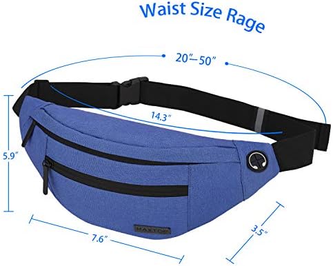 MAXTOP Large Crossbody Fanny Pack with 4-Zipper Pockets,Gifts for Enjoy Sports Festival Workout Traveling Running Casual Hands-Free Wallets Waist Pack Phone Bag Carrying All Phones