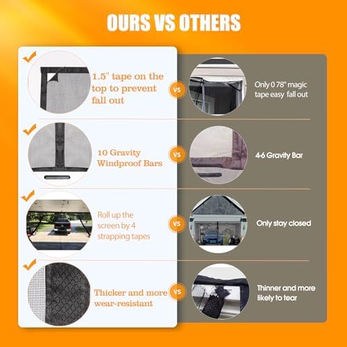 Garage Screen Doors for 1 Car Garage-9x8ft Fiberglass 1900g/4.2lb Durable Heavy Duty Magnetic Garage Door Screen Retractable Hands Free with 4 Roll Up Straps for Patio Workshop Home Gym Sun Room