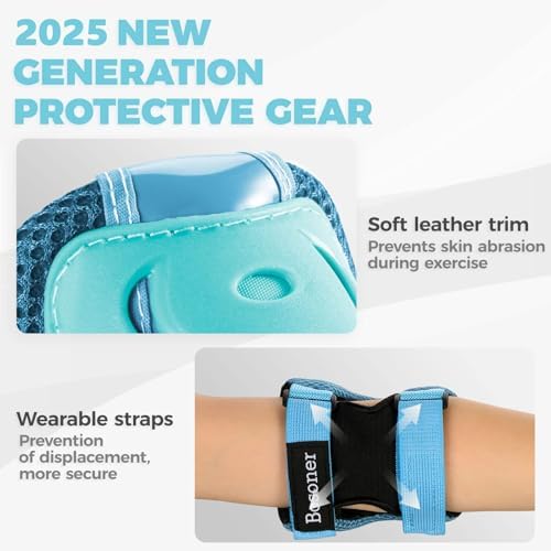 BOSONER Kids/Youth Knee Pad Elbow Pads Guards Protective Gear Set for Roller Skates Cycling BMX Bike Skateboard Inline Skatings Scooter Riding Sports