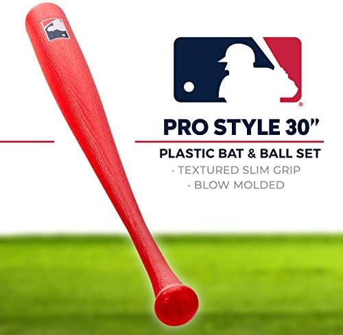 Franklin Sports MLB Kids Baseball Bat and Ball Set - Lightweight 30" Youth Plastic Bat - Multiple Colors