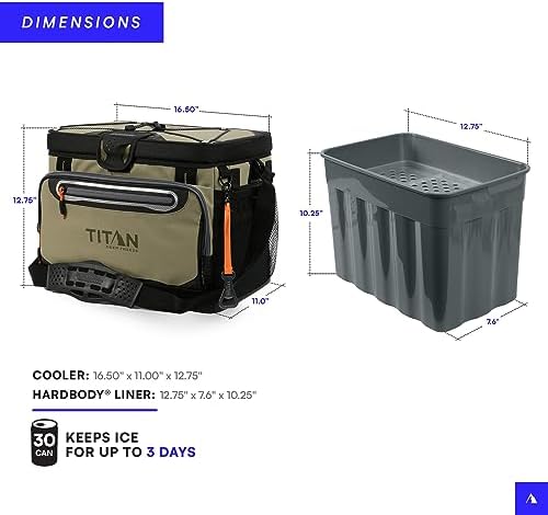 Arctic Zone Titan Deep Freeze Cooler - Zipperless Hardbody Cooler - Small & Large Capacity- Beach & Camping Cooler - Deep Freeze Insulation, HardBody Liner, and SmartShelf