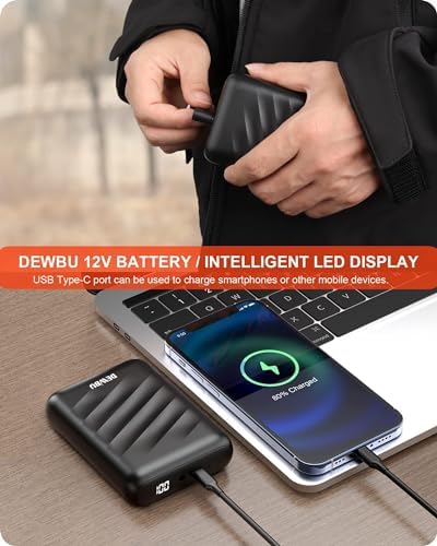 DEWBU Heated Jacket for Women with 12V Battery Pack Winter Outdoor Soft Shell Electric Heating Coat