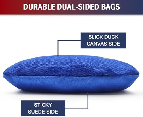 Dual Sided Corn Hole Bags Professional Cornhole Bags Set of 8 Regulation Corn Hole Bean Bags Slick and Stick