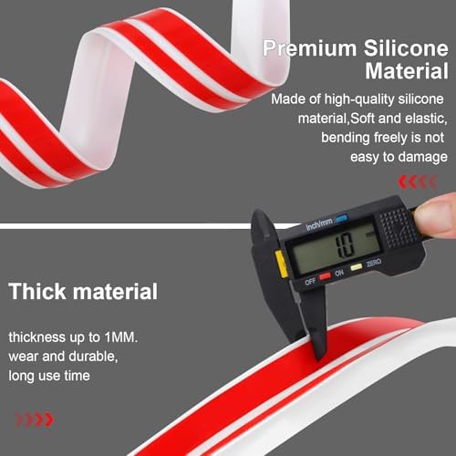 T-Shaped Silicone Seal Strip for Door & Windows, 20Ft Weatherproof Draft Stopper, Gap Seal for Door Sides (White)