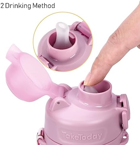 Collapsible Water Bottles 20oz, Leak Proof, BPA-Free, Foldable Silicone Travel Water Bottle with Straw Strap for Cycling, Hiking, Outdoors