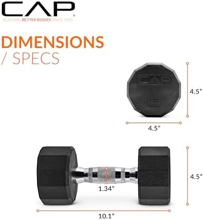 CAP Barbell Coated Hex Dumbbell Weight | Multiple Options