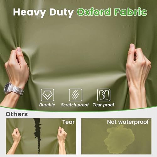 10L0L 2/4/4+2 Passenger Golf Cart Cover Fits for Yamaha EZGO Club Car, 420D Waterproof Durable Polyester Golf Cart Cover with Three Zipper Doors Windproof Sunproof - Black/Army Green/Sliver