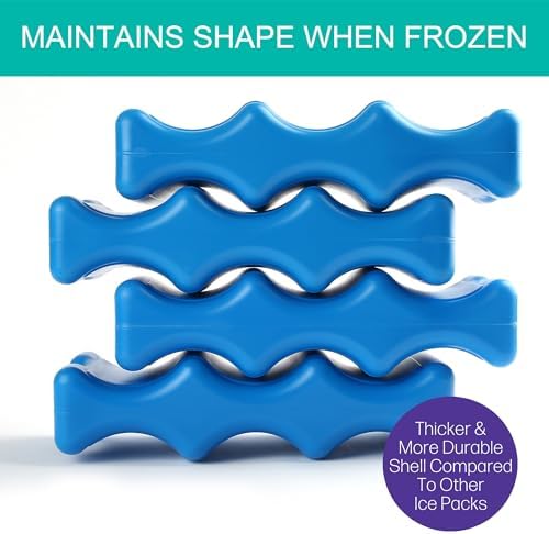 Ice Pack for Coolers, Breastmilk Bottle Storage, Lunch Box, Insulated Contoured Freezer Pack, Long Lasting Reusable Cool Pack for Beer Soda, Camping Beach Picnic