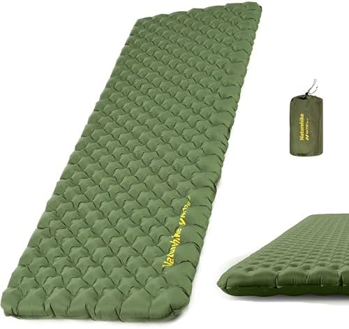 Naturehike 25oz Ultralight Sleeping Pad, Insulated Inflatable Sleeping Pad 4.6R, Lightweight Sleeping Mat for Camping, Hiking, Backpacking, with Air Pump Sack