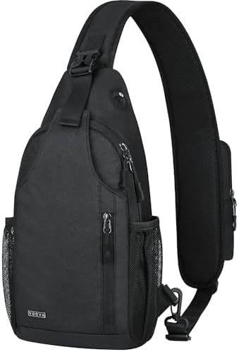 Voova Crossbody Sling Backpack Sling Bag for Men Women, Travel Hiking Chest Bag Daypack, Small over the Shoulder Backpack