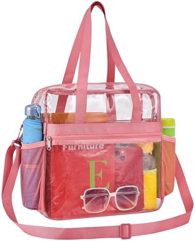 Paxiland Clear Bag for Stadium Events 12x6x12, Clear Tote Bag with Reinforced Strap, Transparent Bag for Sports Concert