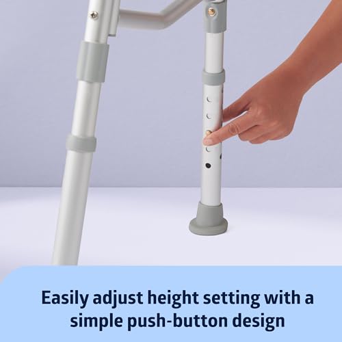 Medline Transfer Bench for Bathtubs and Showers, Adjustable Shower Bench and Bath Seat for Seniors and Adults, Slip-Resistant Feet, Heavy-Duty 400 lb. Weight Capacity, Tool-Free Assembly