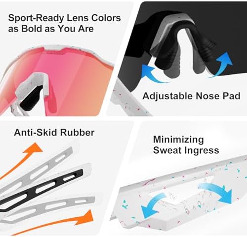 HAAYOT Polarized Sports Sunglasses for Men Women Youth Baseball Cycling Running Softball Biking Glasses 5 Lenses