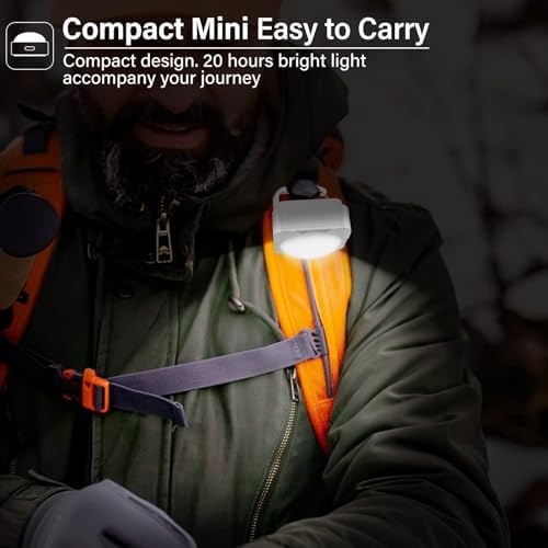 Rechargeable Camping Lights FLY2SKY 4Pcs White Tent Lights Mini Flashlight Portable LED Camping Lantern Survival Gear Camping Accessories for Hiking Backpacking Fishing Hurricane Emergency Outage
