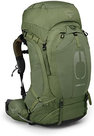 Osprey Atmos AG 65L Men's Backpacking Backpack, Mythical Green, S/M