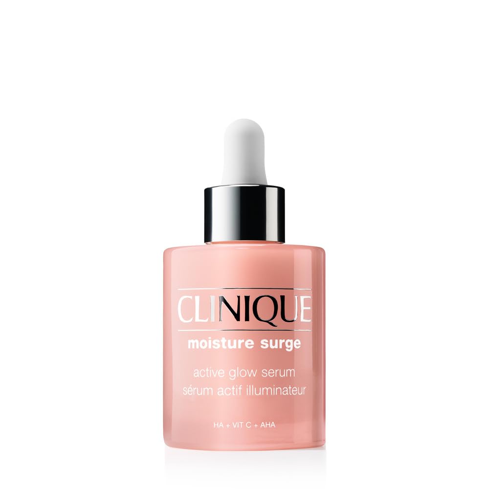 Clinique Moisture Surge Active Glow Serum with Lactic Acid, Hyaluronic Acid + Vitamin C | Hydrating, Lightweight + Oil Free, 1.7 Fl Oz