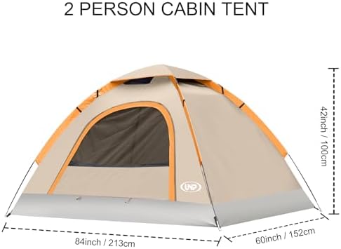 UNP Camping Tent 2/3/4/6 Person Dome Tent, Easy to Set Up for Camping, Lightweight Camping Tent, Portable Camping Tent for Outdoor and Backpacking Beaches