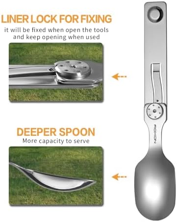 Roxon C2 Camping Utensil 2 in 1 Detachable Folding Cutlery with Fork & Spoon for Outdoor, Camping, Hiking, Easy to Carry Highly Practical Tableware