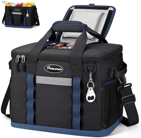 Maelstrom Soft Cooler Bag,Collapsible Soft Sided Cooler,24/30/60/75 Cans Beach Cooler,Ice Chest,Large Leakproof Camping Cooler,Portable Travel Cooler for Grocery Shopping,Camping,Road Trips