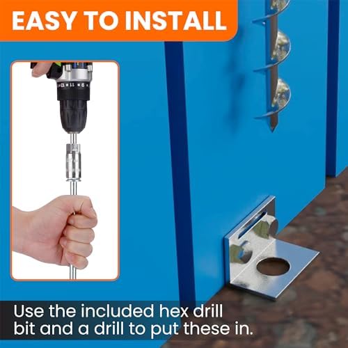 Ground Anchors Screw In - 24" Set of 4,6,8 with Brackets and Drill Bit - Earth Anchors - Mobile Home Anchors - Storage Shed Anchor Kit - Swing Set Anchors for Metal Swing Set - Playset Anchors - Ties