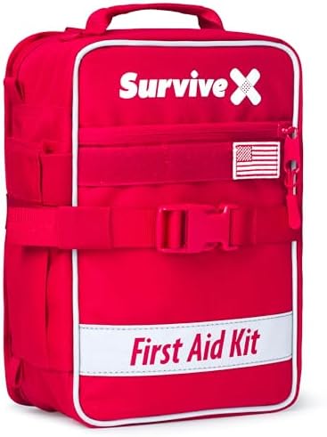 Large First Aid Kit for Car, Travel & Home - Emergency Kit for Hiking, Camping, Backpacking and Outdoors - Includes Zip Stitch Wound Closure Strips - FSA HSA Approved