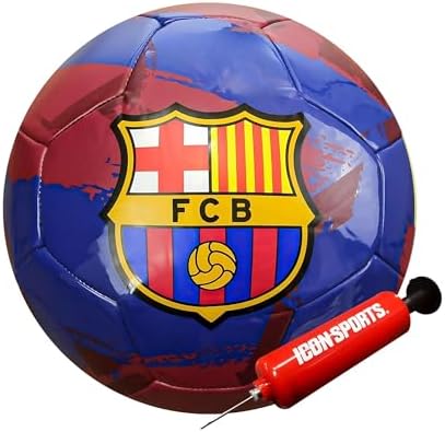 Icon Sports Officially Licensed FC Barcelona Size 5 Regulation Non-Toxic PVC Soccer Ball