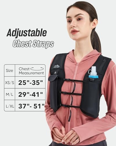 Running Vest for Women Men, USA Original Patent, Adjustable Chest Straps Running Hydration Vest with Phone Holder and 6 Pockets, Lightweight Reflective Running Vest for Hiking Running