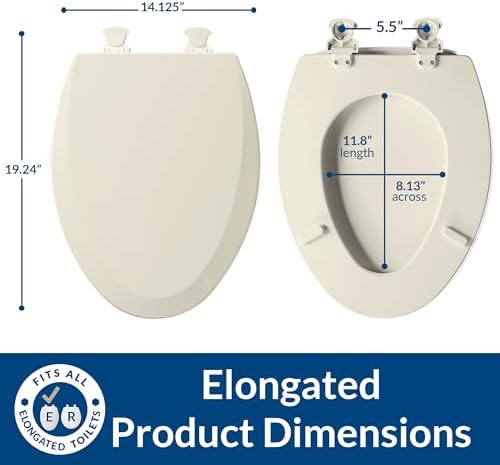 Bemis 1500EC 346 1500EC-346, 1 Pack Elongated, Biscuit/Linen