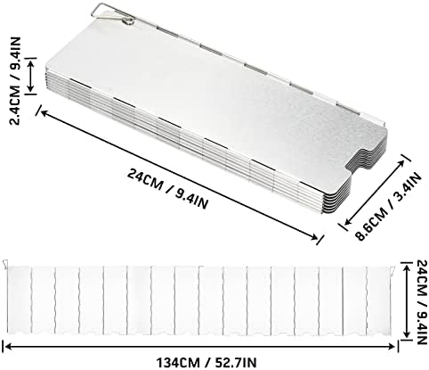 Camping Stove Windscreen 16 Plates Folding Outdoor Stove Windshield Camp Stove Wind Screen Aluminium Alloy Windshield for Butane Burner Grill Wind Blocker Shield